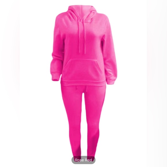 Casual Drawstring Pantsuits Two-piece Set, Loose Long Sweatpants Set - Picture 10 of 11